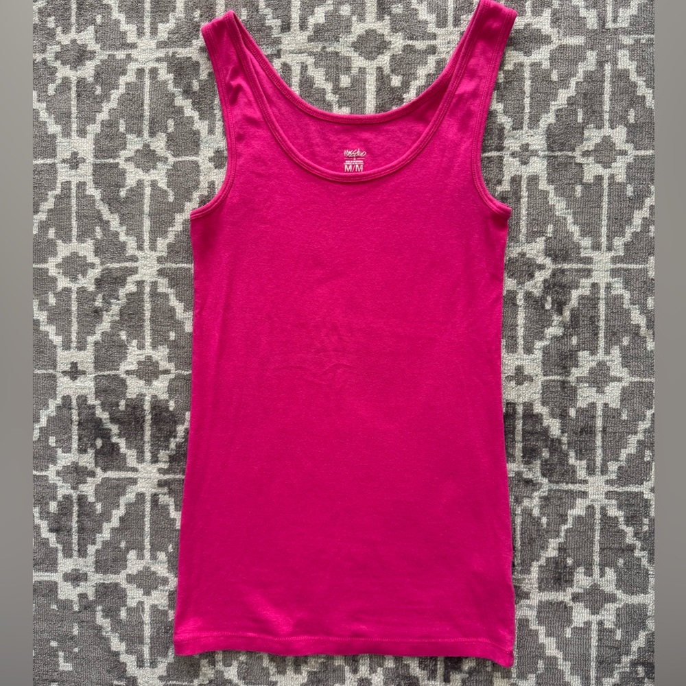 Mossimo Supply Co. Hot Pink Sleeveless Cotton Tank Top Cotton - Picture 2 of 11